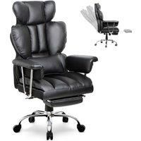 Black Executive Recliner Office Chair with Footrest
