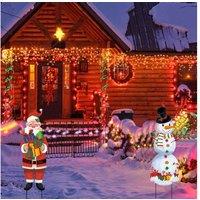 Snowman Santa Outdoor Xmas Stake Lights