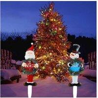 Snowman Santa Outdoor Xmas Stake Lights