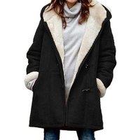 Blue Women's Longline Fleece Fur Parka Jacket - Thermal-Lined, Hooded, 8 Sizes, 10 Colours