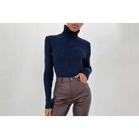 Grey Women's Soft Rib-Knit Turtle Neck Top - Stretch Slim Fit, 24 Colours, Cosy Layering Essential