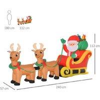 Led Santa Sleigh Inflatable, 1.1M