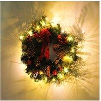 60Cm Pre-Lit Christmas Door Wreath