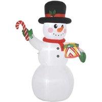 6Ft Snowman W/ Candy Cane & Leds