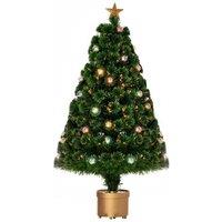 3Ft Fiber Optic Xmas Tree W/ Gold Stand