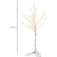 4Ft White Birch Tree W/ 72 Warm Leds