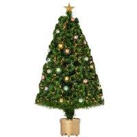 4Ft Fiber Optic Tree W/ Gold Stand