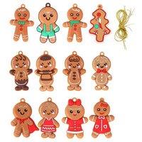 12Pcs Gingerbread Man Xmas Tree Pendants