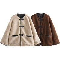 Mango Inspired Fur Effect Coat - 4 Sizes & 2 Colours