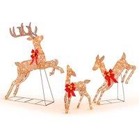 Reindeer Christmas Decoration Set With Led Lights - 2 Options