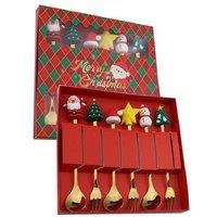 6Pcs Xmas Stainless Steel Spoons Forks