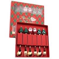 6Pcs Xmas Stainless Steel Spoons Forks