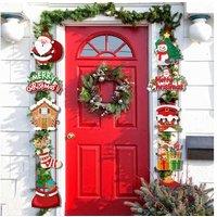 2 Pairs Christmas Porch Hanging Sign