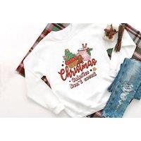 Unisex Black 'Christmas Calories Don't Count' Printed Crewneck Sweatshirt - Unisex, Stretch Fit, 95% Polyester