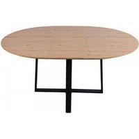 160Cm Industrial Style Round Extending Dining Table - 4 Seater