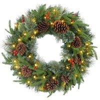 60" Cone And Berry Christmas Wreath