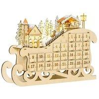 Christmas Advent Calendar Light Up Wooden Sled
