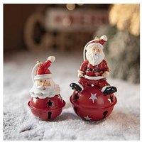 5Pcs Xmas Painted Resin Bell Pendant