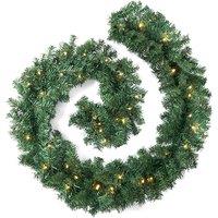 9Ft Green Christmas Garland With 30 Led Lights