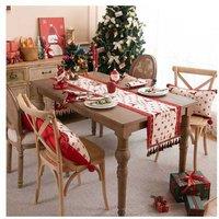 Christmas Jacquard Tassel Table Runner