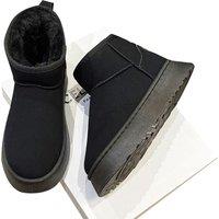 Unisex Black Ugg Inspired Women'S Thick Sole Snow Boots - 5 Sizes, 2 Colours