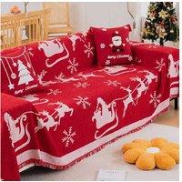 Chenille Christmas Sofa Cover Slipcover