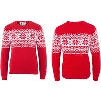 Unisex Blue Handmade Nordic Chunky Knit Christmas Jumper - Eco-Friendly Recycled Cotton Blend, Unisex, XS-5XL