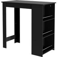 Breakfast Bar Table With A 3-Tier Storage Rack - Black