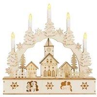 Wooden Christmas Scene Candle Bridge