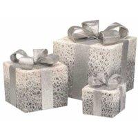 Sparkly Faux Gift Boxes Silver