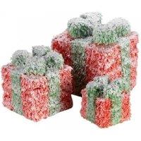 Frosted Faux Gift Boxes Red