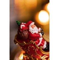26Cm Light Up Led Santa On Sleigh Medium