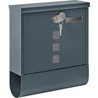 Sleek Wall-Mounted Lockable Grey Steel Mailbox