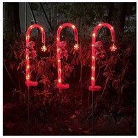 2Pcs Solar Christmas Candy Cane Lights