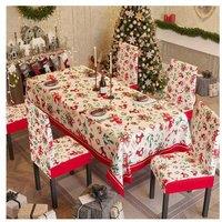 Christmas Tablecloth With 4 Chair Covers