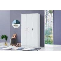 White 3-Door Contemporary Wardrobe with Shelves & Hanging Rail - Durable Bedroom Storage