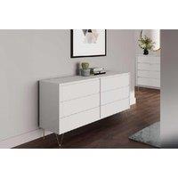 White Chest Of Drawers - Gold Legs