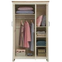 Cream Oak 3-Door Wardrobe & Bedside Set - Durable Bedroom Storage Furniture