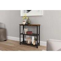 Industrial Metal & Walnut Shoe Rack Stand - Space-Saving Bedroom Storage