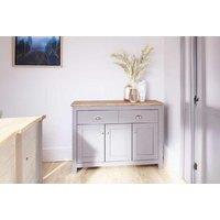 Large Modern Bedroom Sideboard - Cream/Grey, 3-Door, 2-Drawer Storage, Contemporary Finish