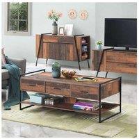 Rustic Oak Coffee Table With Storage