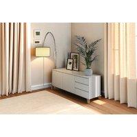 White Contemporary 2-Door Sideboard With 3 Storage Drawers - Matte Finish, 160Cm Wide