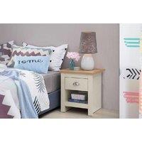 Bedside Table With Drawer & Open Storage