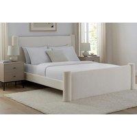 Cream Boucle Upholstered Pillar Bed Frame - 3 Sizes