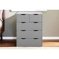 Modern White & Grey Chest of Drawers - 3 or 5-Drawer Bedroom Storage, Compact Contemporary Design