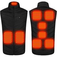 Unisex Black Unisex Heated Gilet Vest - Thermal Waterproof Winter Jacket, 3 Heat Modes, USB Powered, Machine Washable (M-3XL)