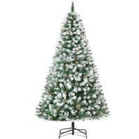 6ft Artificial Snow-Flocked Christmas Tree with Pine Cones & Flame Retardant Finish