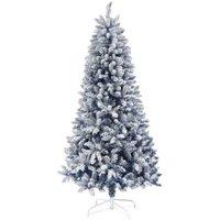 6ft Flocked Snowy Blue Christmas Tree