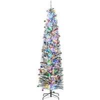 7.5Ft Prelit Flocked Christmas Tree With Berries