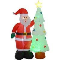 PRICE DROP! 7ft Pre-Lit Inflatable Santa & Christmas Tree with LED Lights - Outdoor Festive Display